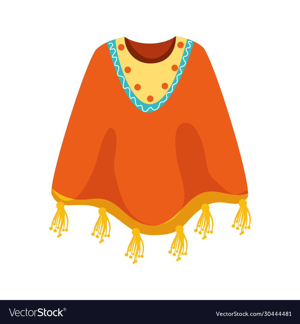 Isolated mexican poncho design