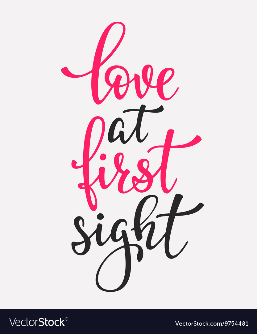 Love at first sight typography quote Royalty Free Vector