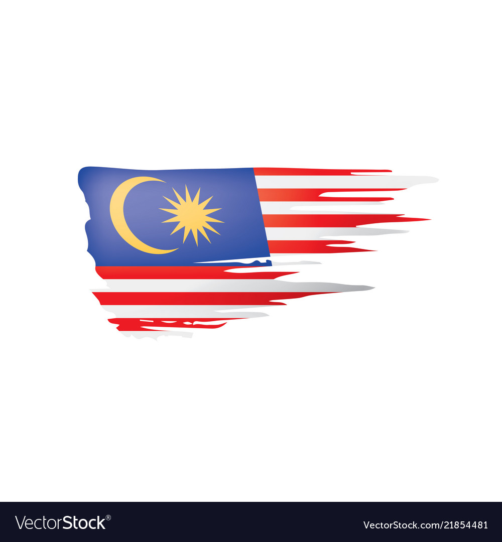 Malaysia flag on a white Royalty Free Vector Image