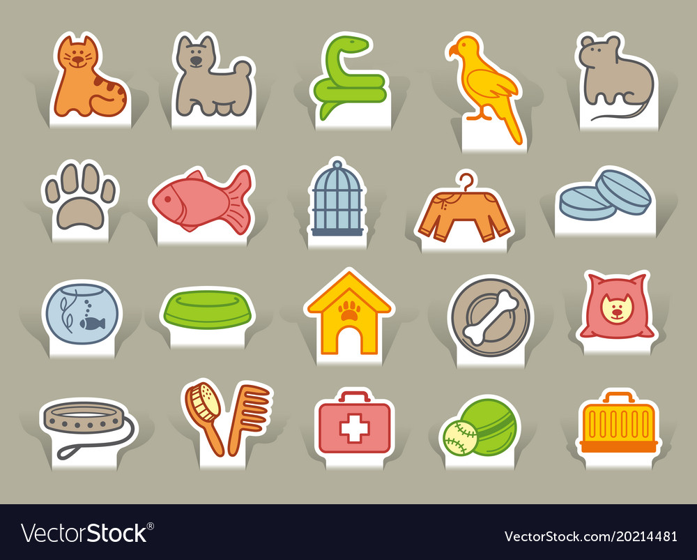 Pets Pflege-Symbol Set