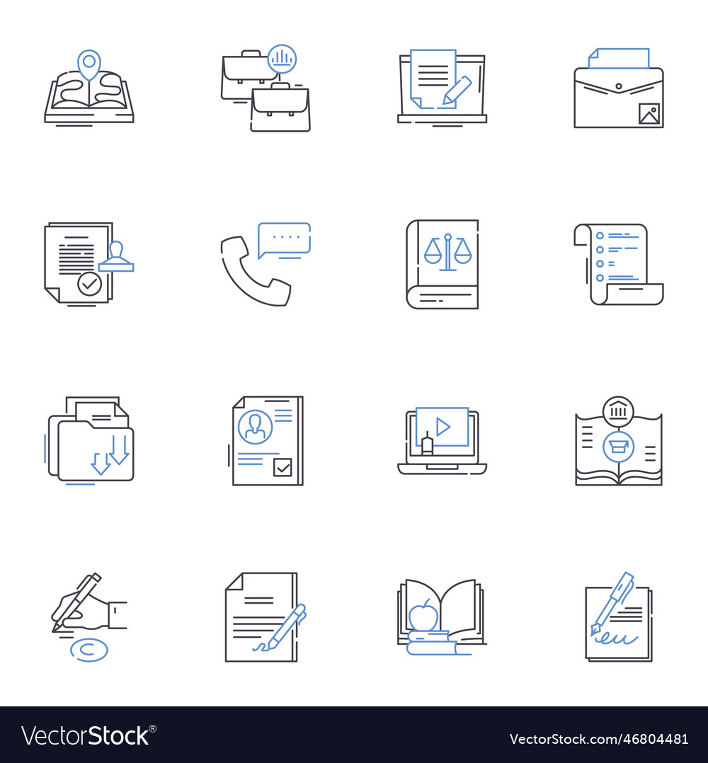 Self-motivation line icons collection drive