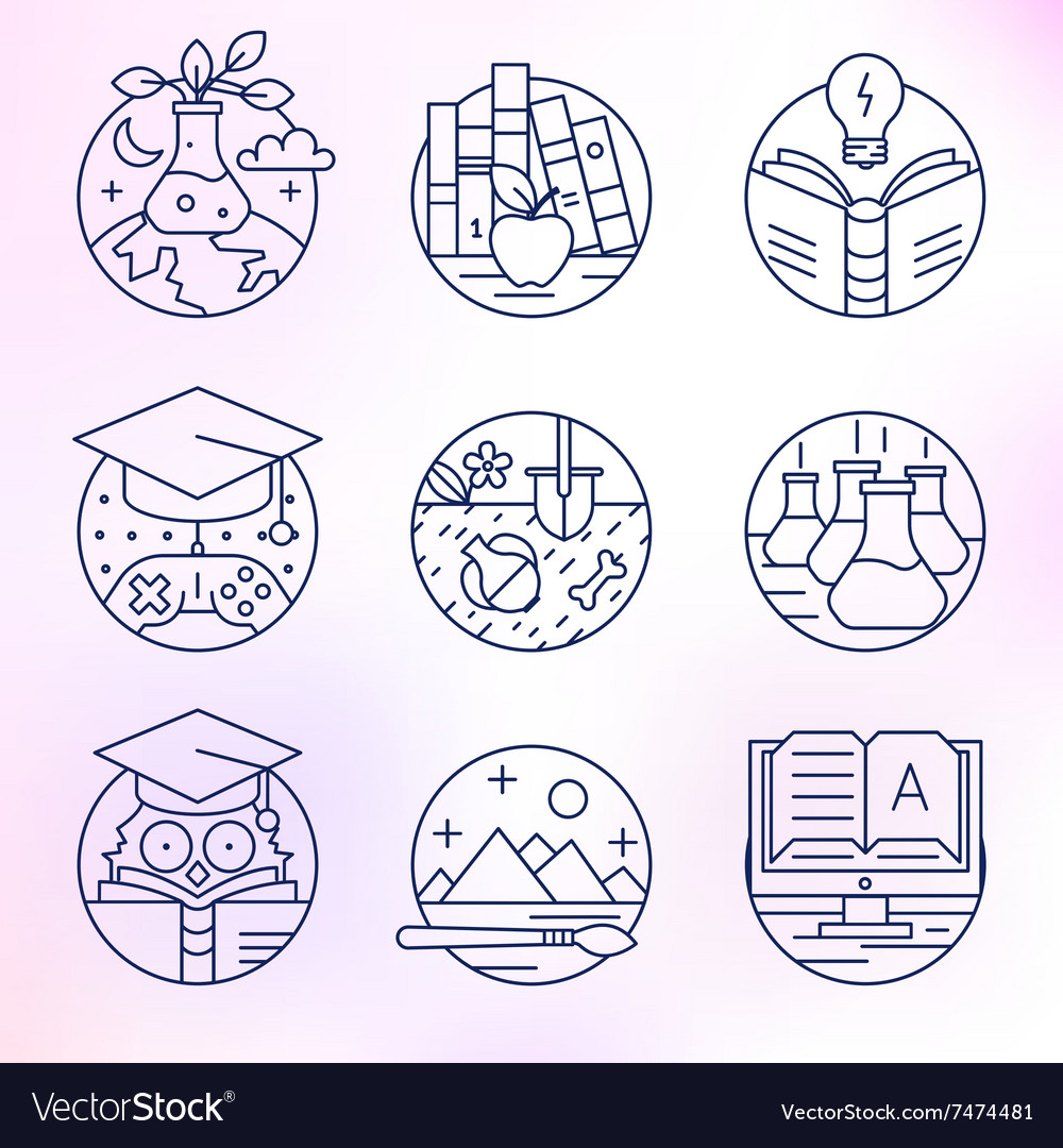 Set of icons in modern linear style