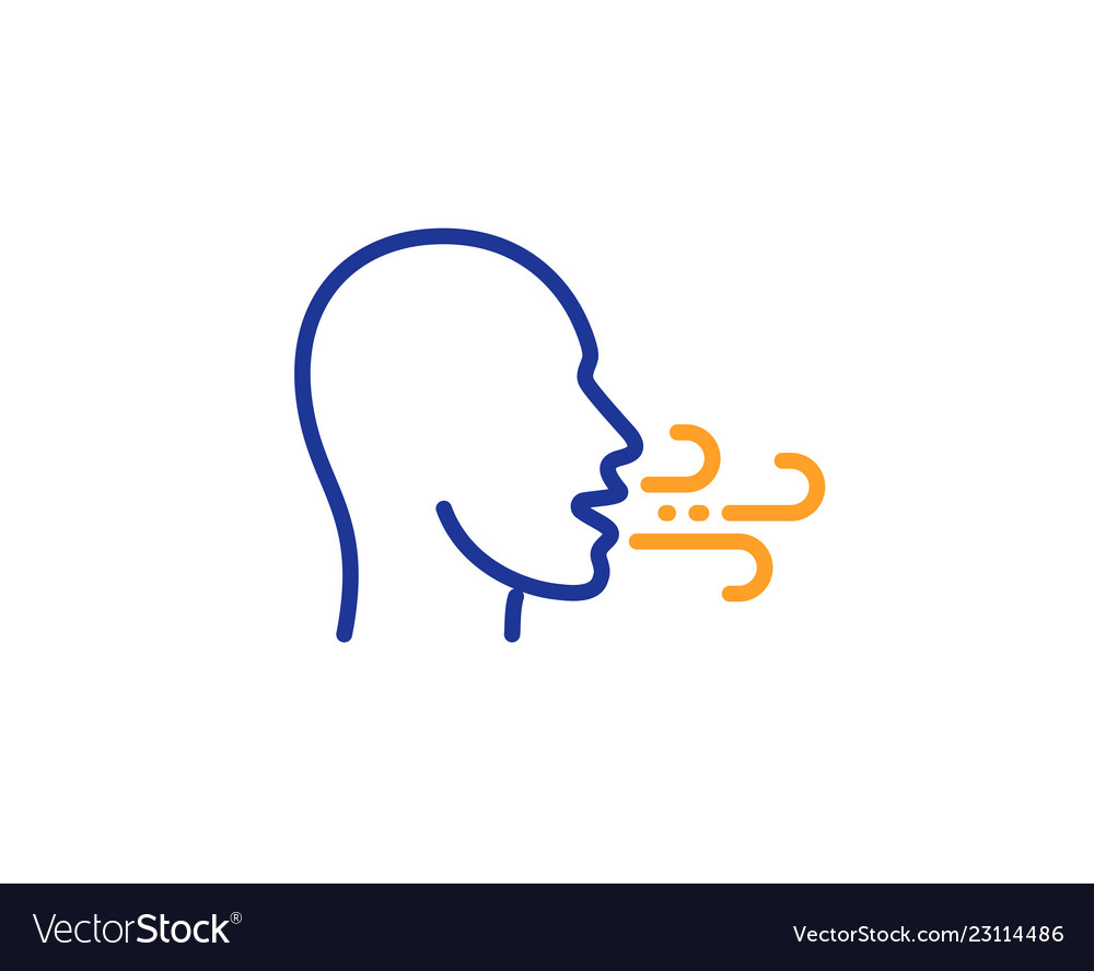 Breathing line icon breath difficulties sign Vector Image