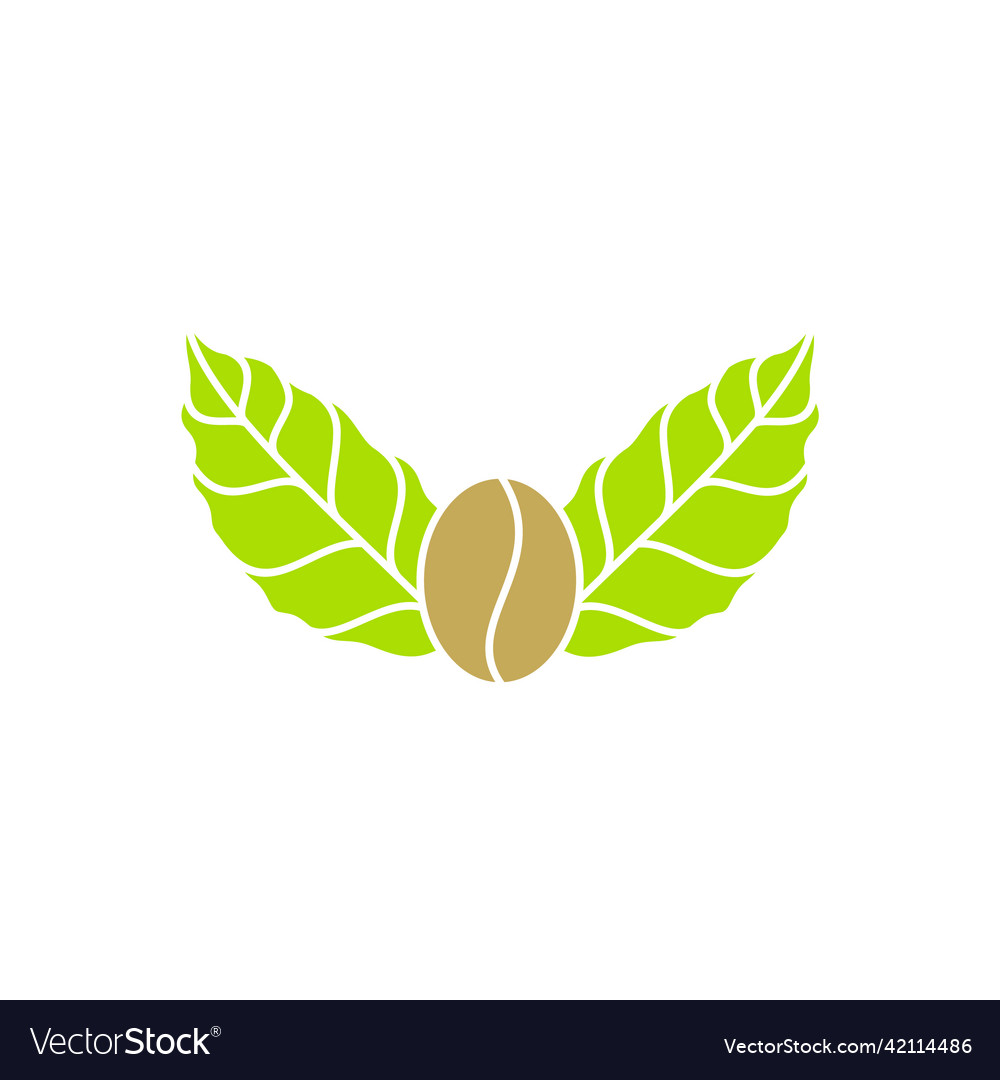 Coffee and leaf logo design icon Royalty Free Vector Image