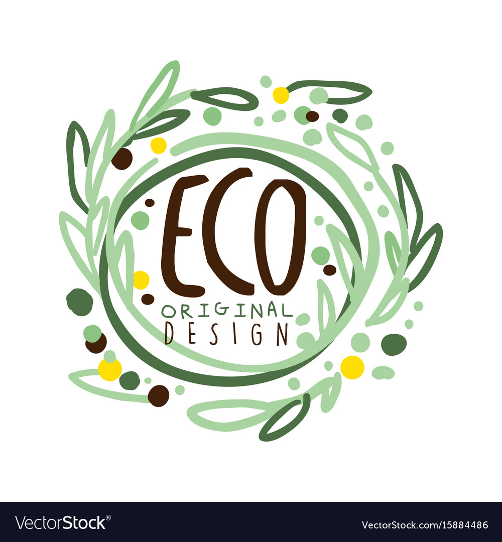 Eco label original design logo graphic template