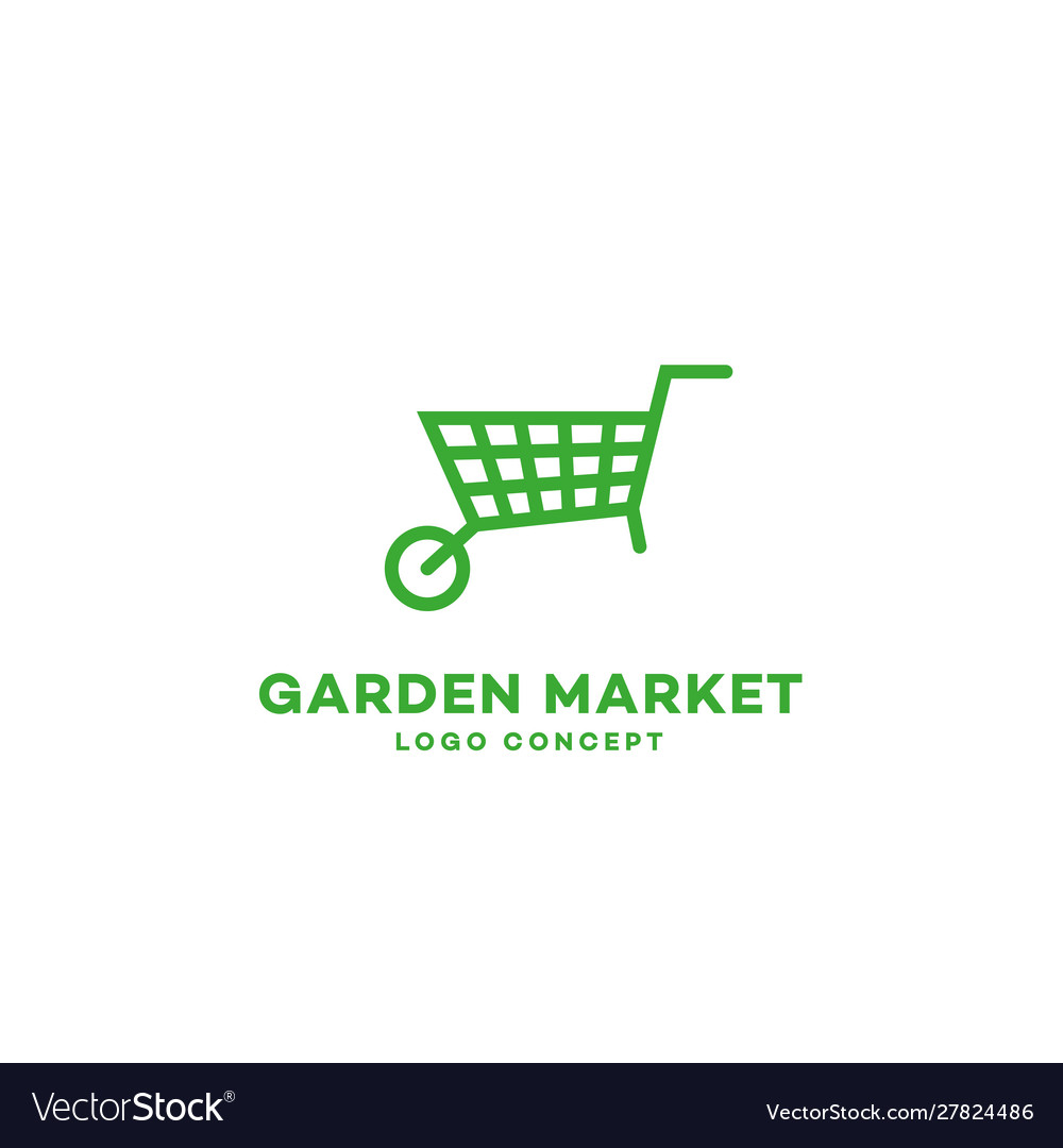 Garden market logo Royalty Free Vector Image VectorStock