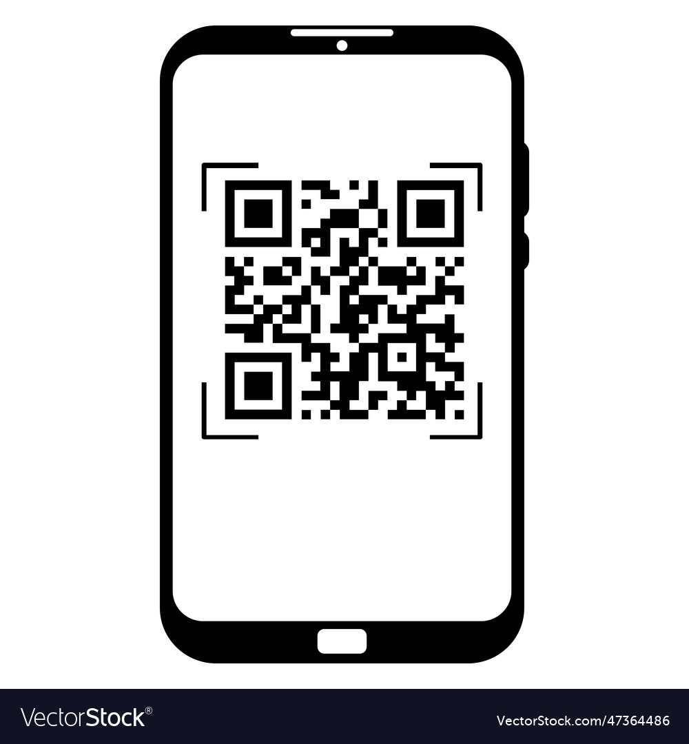 Mobile phone scan qr code reader applecation Vector Image