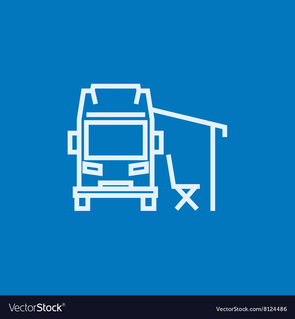 Motorhome with tent line icon