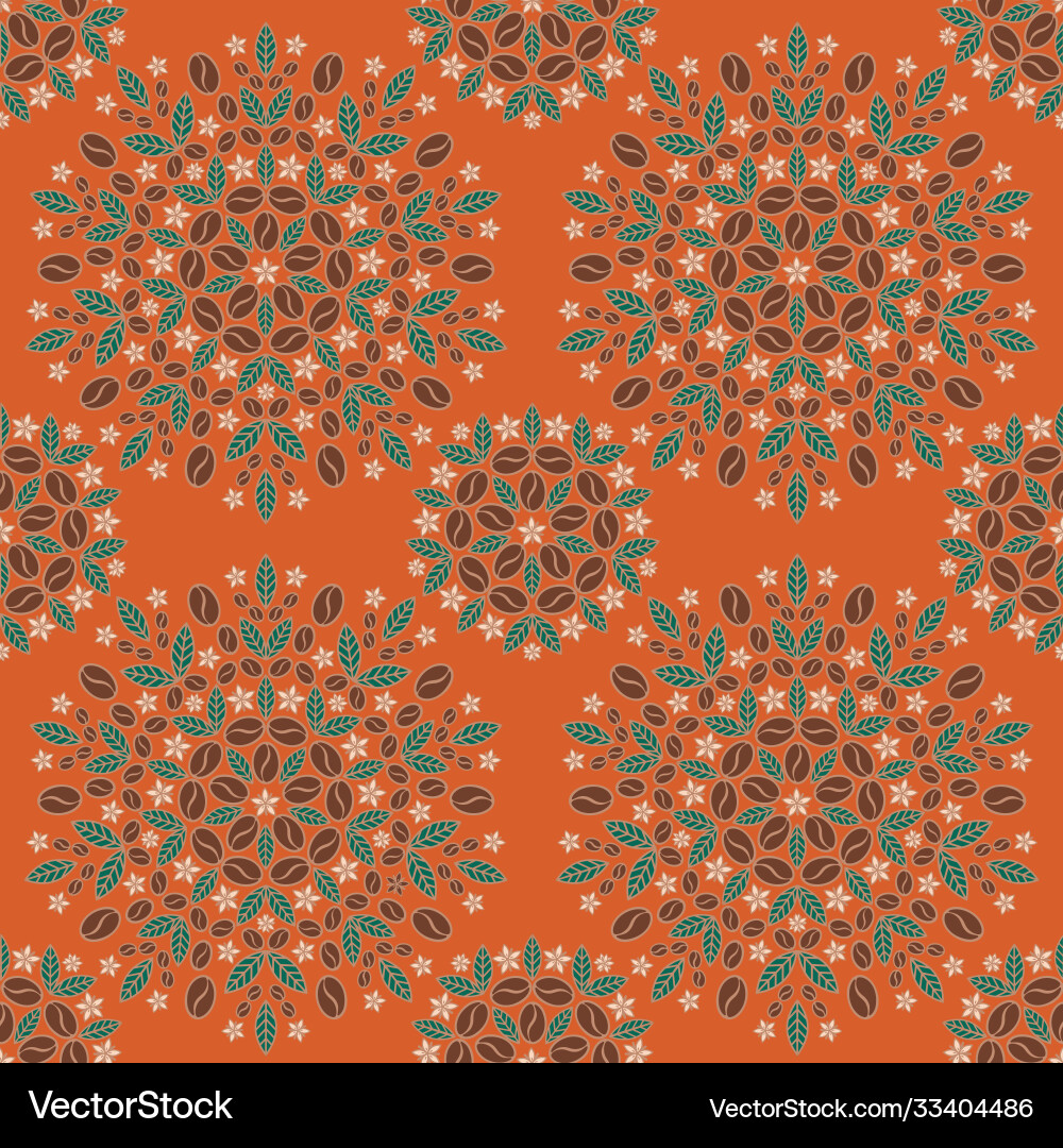 Seamless pattern with coffee beans Royalty Free Vector Image