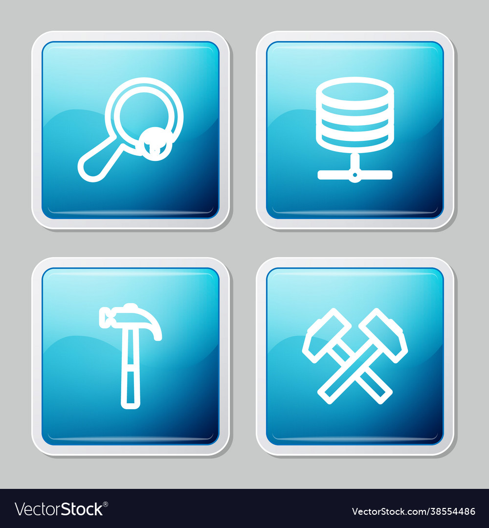 Setzen Sie Zeile unbekannte Suchserver-Daten-Webhosting vector image Setzen Sie Zeile unbekannte Suchserver-Daten-Webhosting