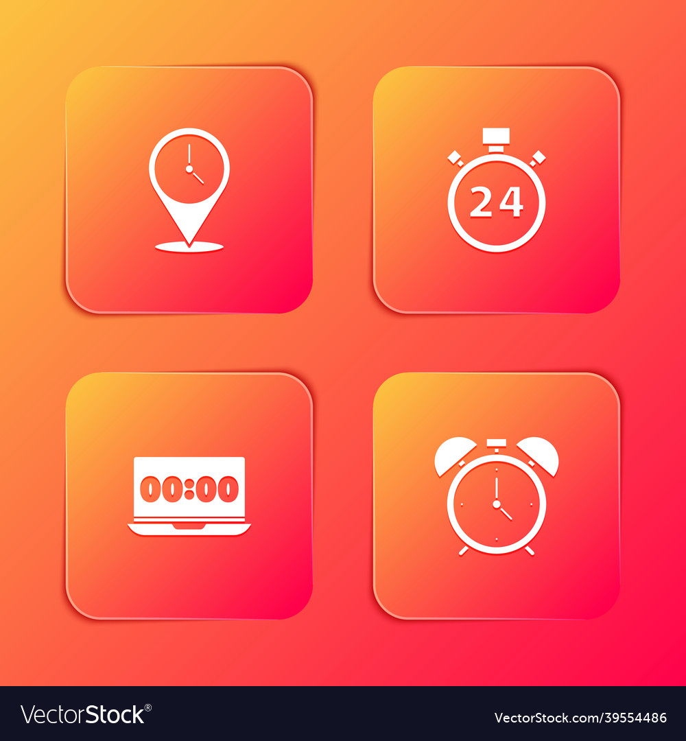 Set location with clock stopwatch 24 hours clock Vector Image