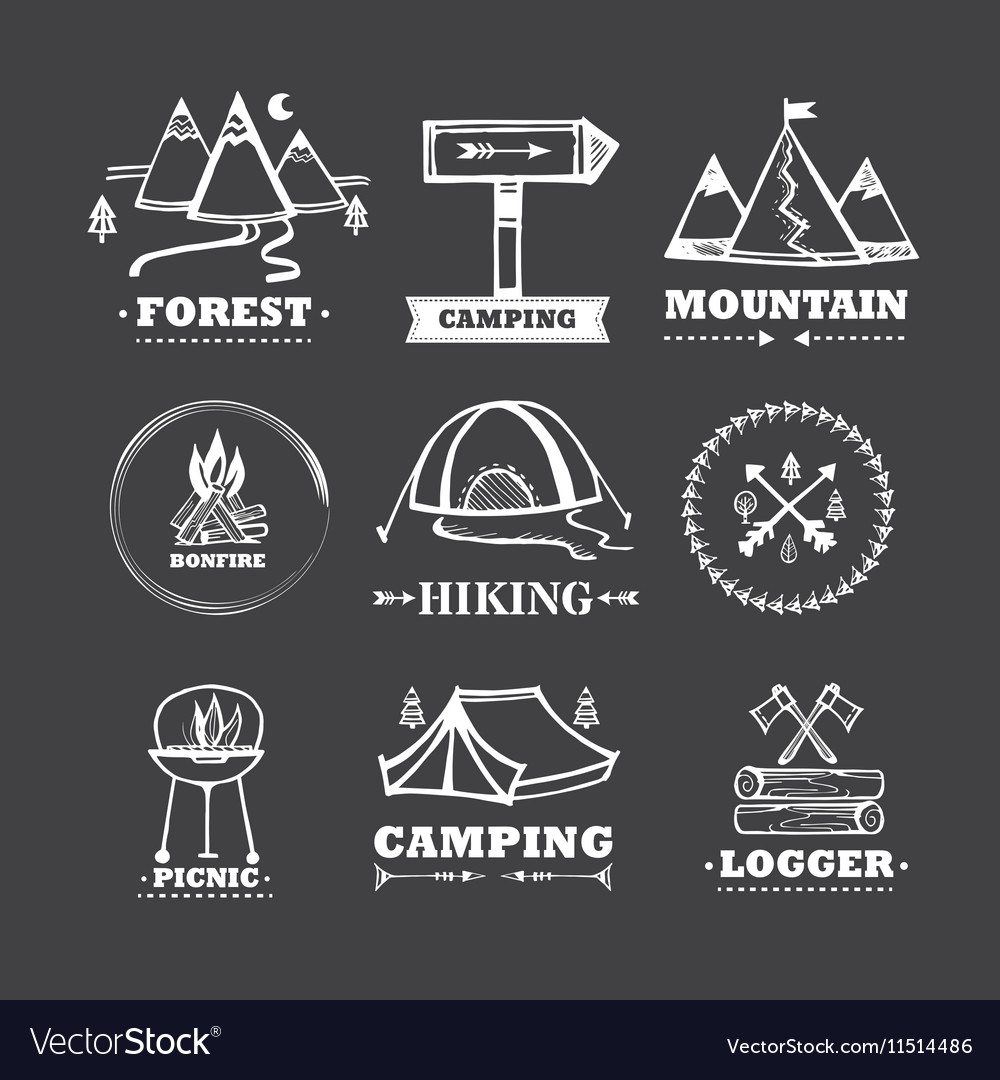 Set of logos camping