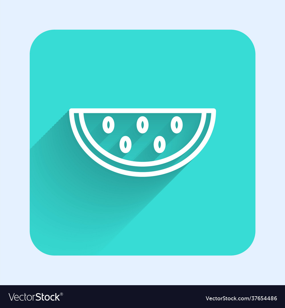 White line watermelon icon isolated with long