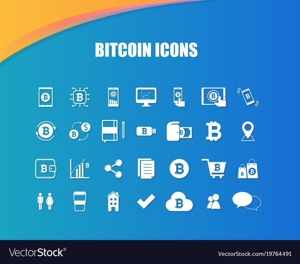 Bitcoin Icons For Currency Exchange Online Vector Image