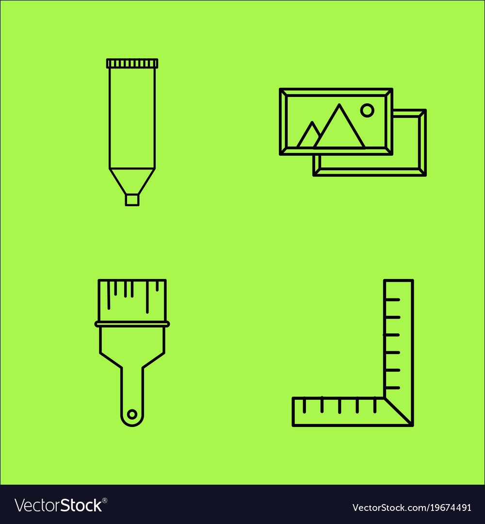 Design elements simple linear outline icon set