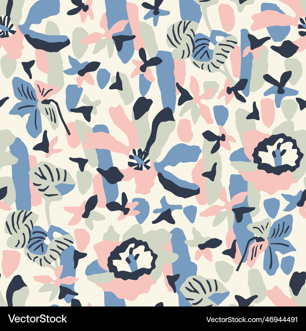 Doodle flower seamless pattern Royalty Free Vector Image