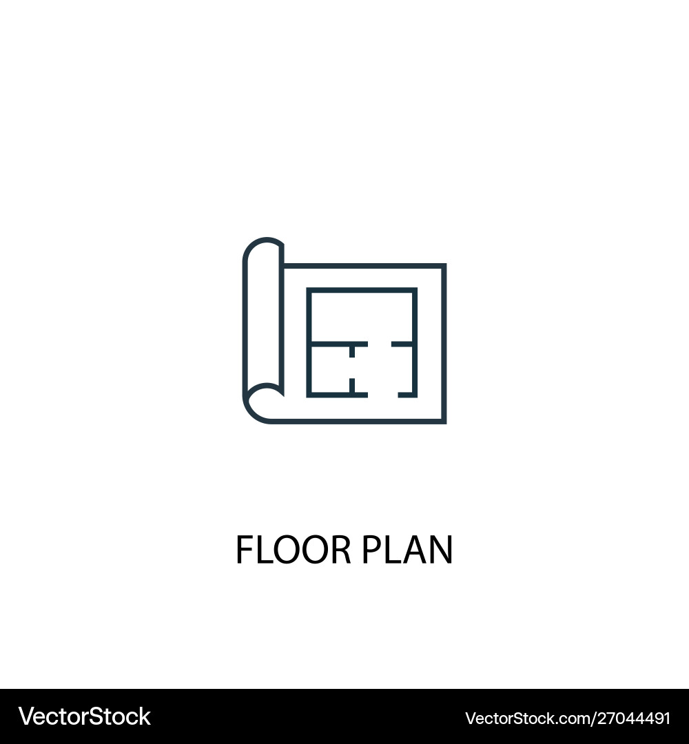 Floor plan concept line icon simple element Vector Image