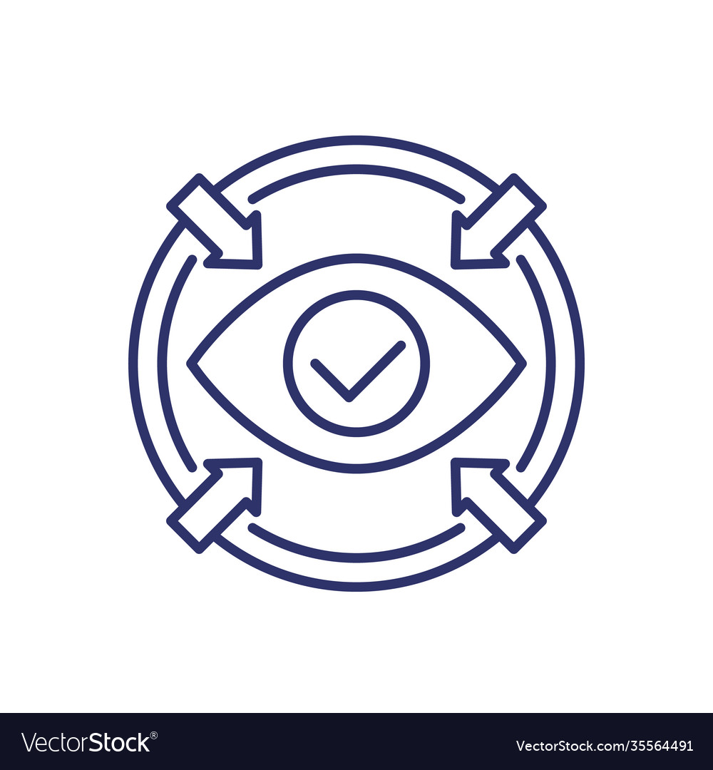 Focus icon with eye line art Royalty Free Vector Image