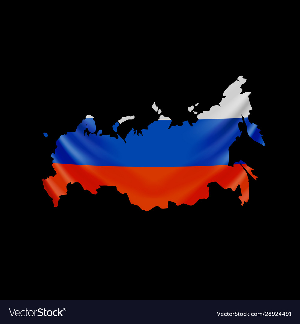 Russia map with flag Royalty Free Vector Image