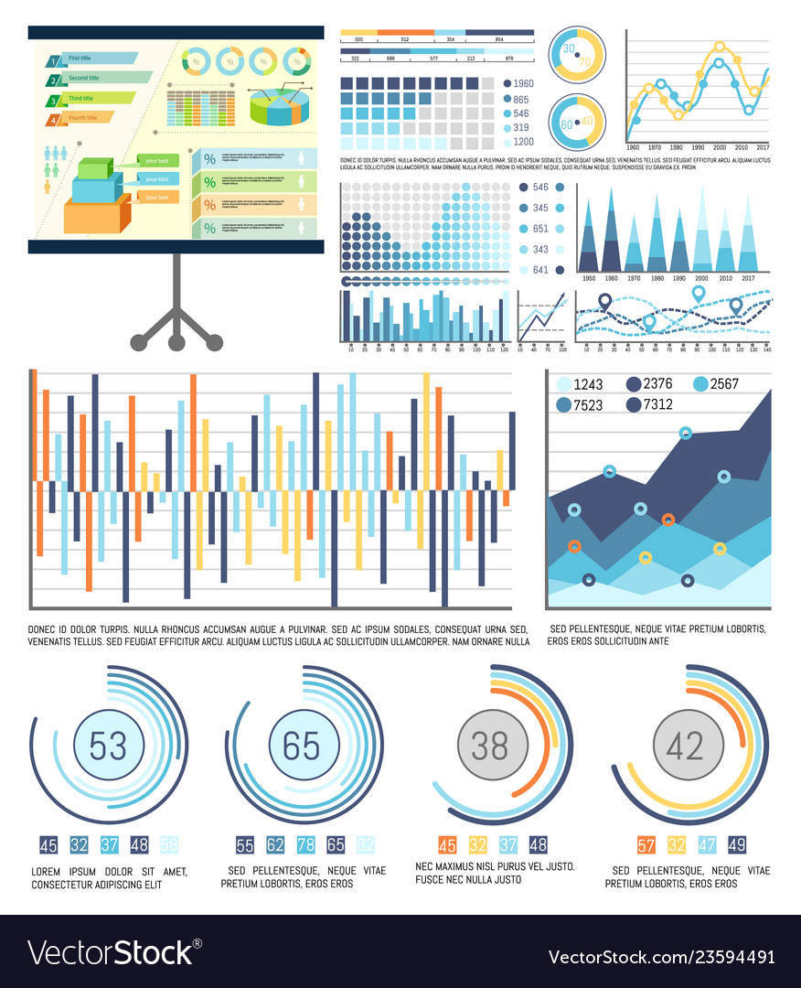 Infographics and schemes whiteboard presentation Vector Image