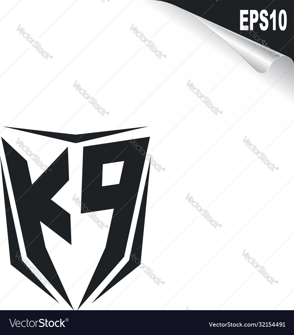 Original kp Logo Design mit Schildstil vector image Original kp Logo Design mit Schildstil