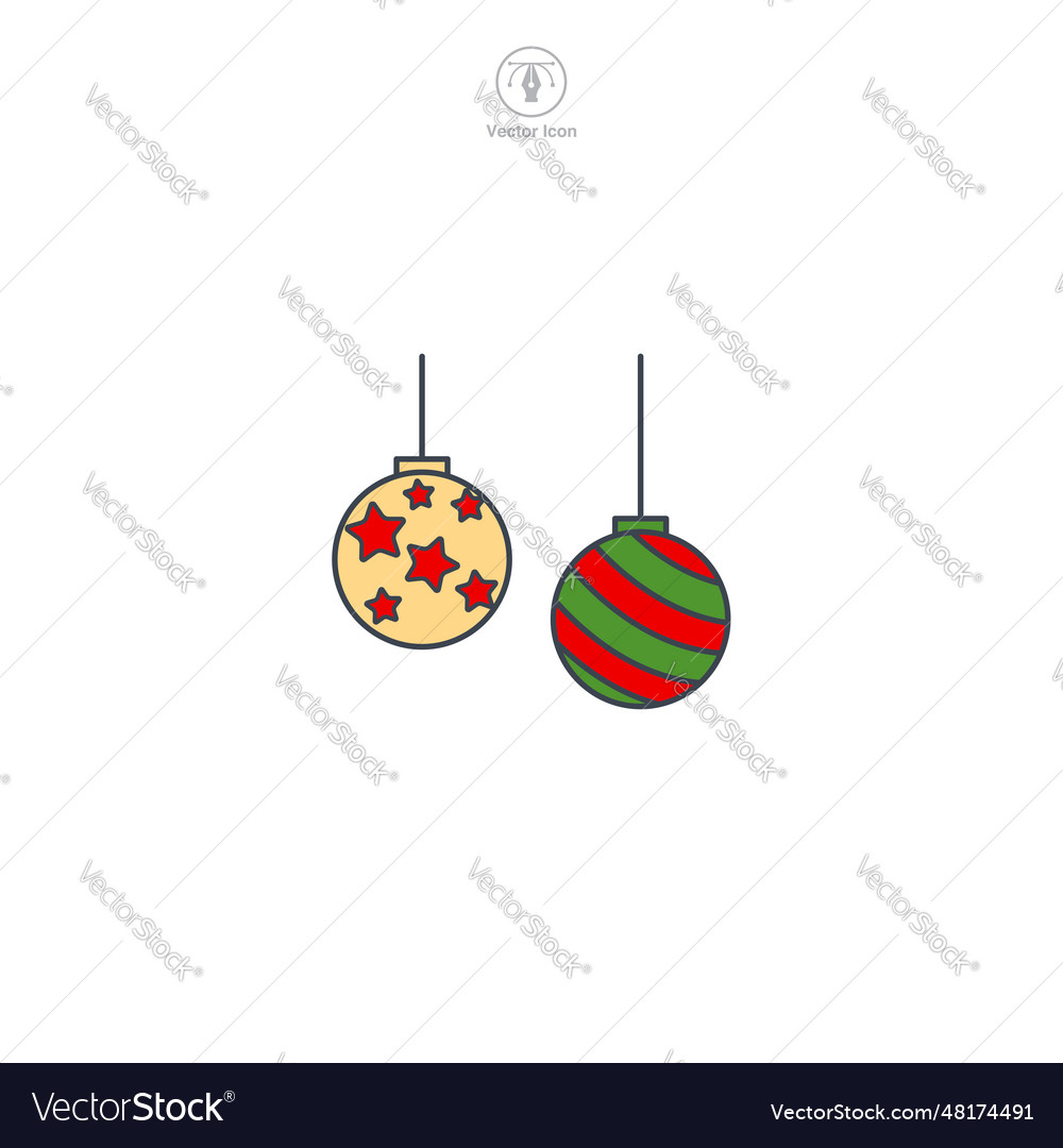 Ornament christmas ball icon symbol isolated on Vector Image