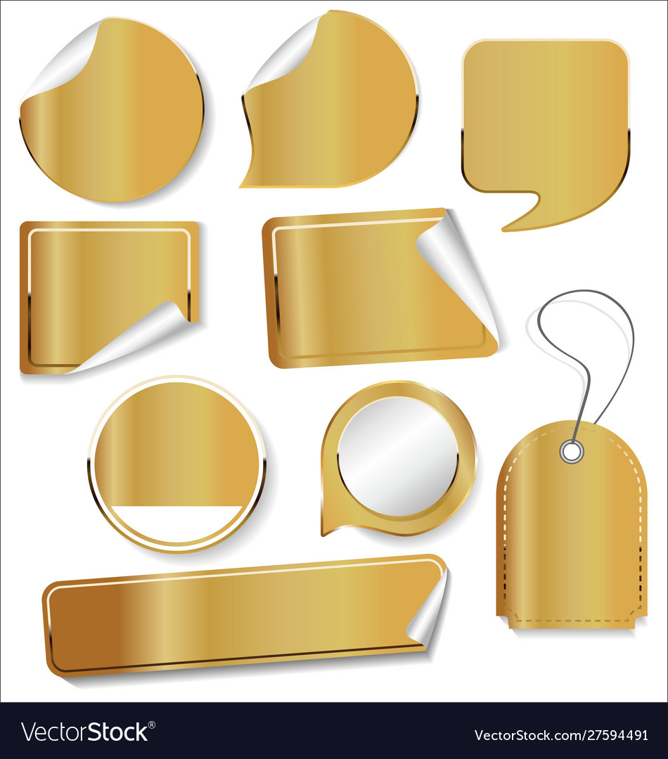 Sale Stickers And Tags Golden Collection 2 Vector Image<script async src=