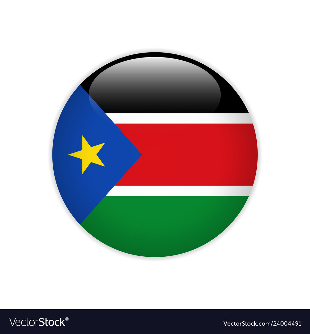 South sudan flag on button Royalty Free Vector Image