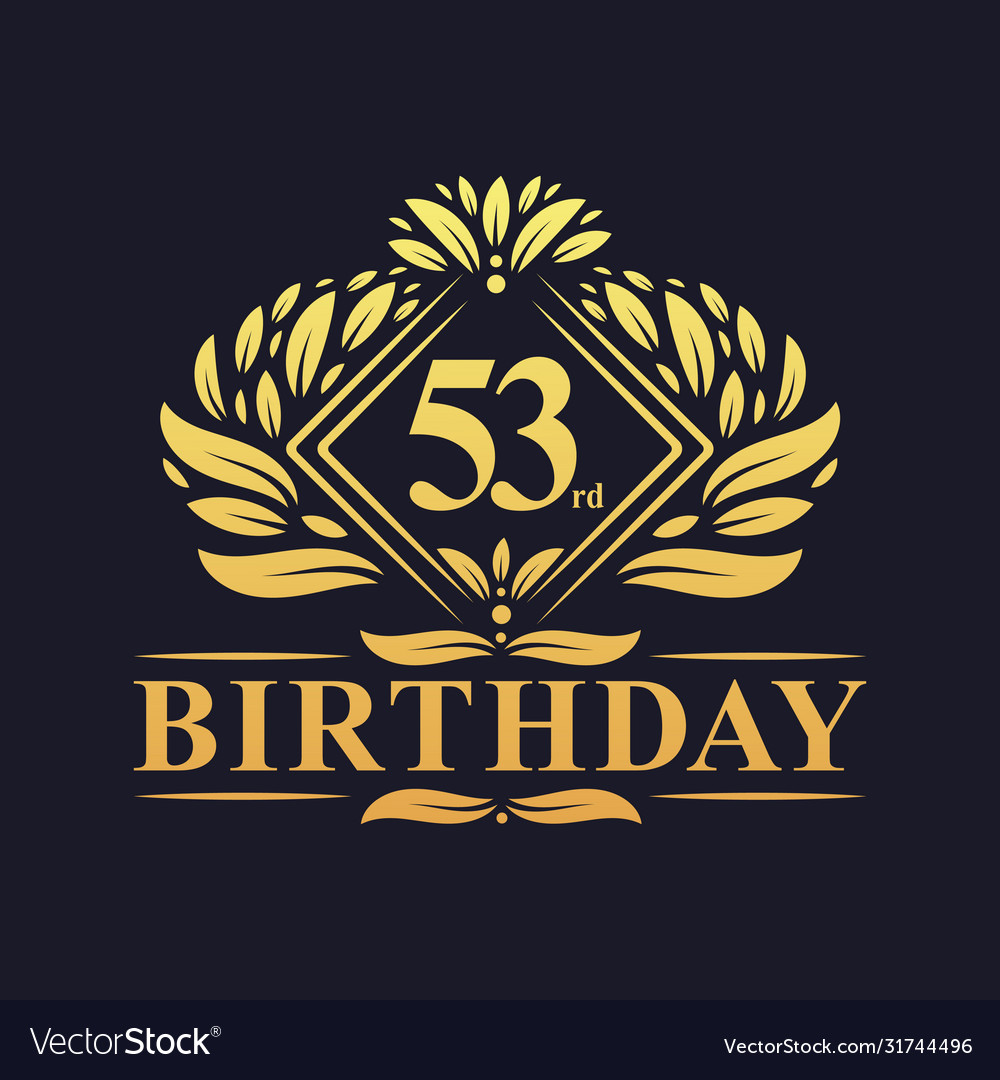 53 years birthday logo luxury golden 53rd