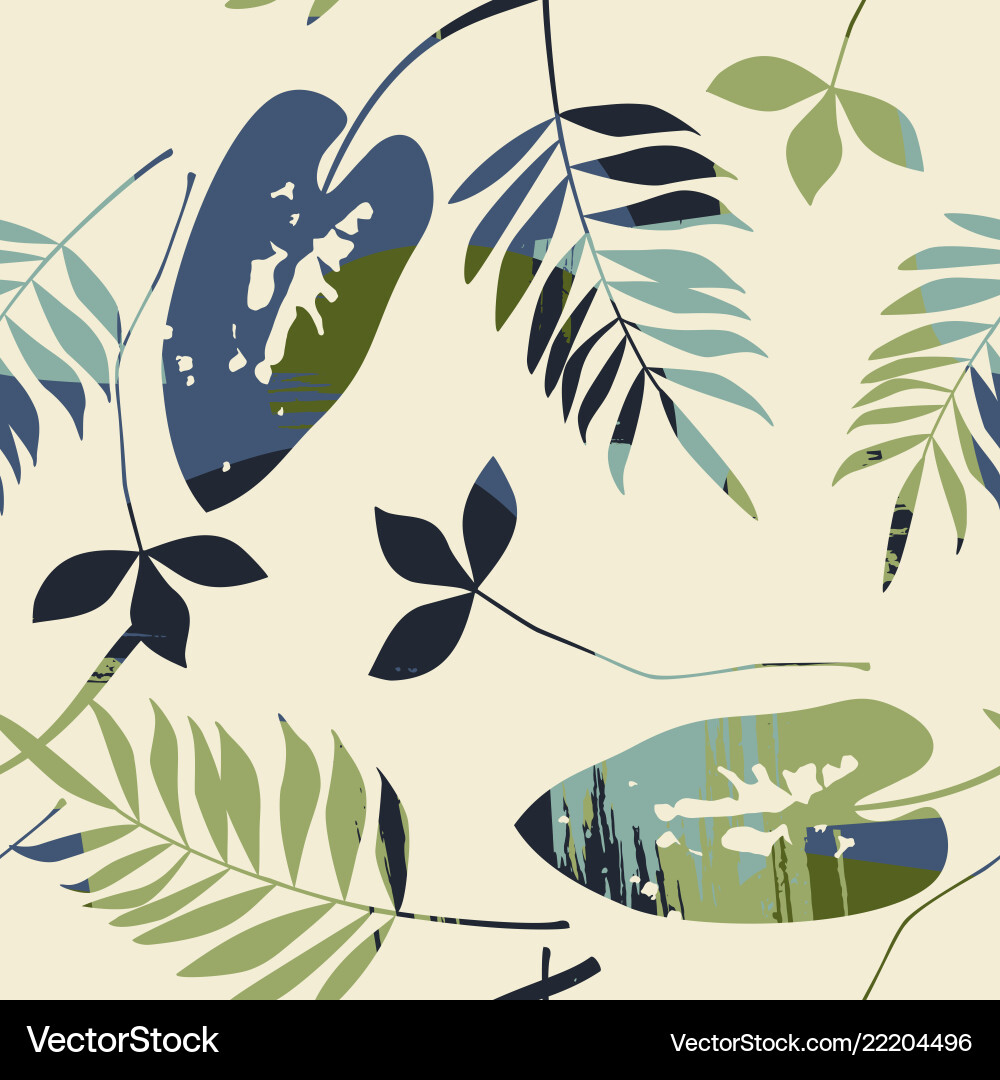 Abstract seamless pattern with leaves Royalty Free Vector