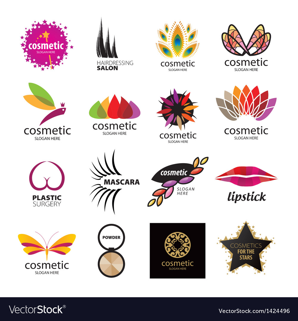 collection-logos-for-cosmetics-royalty-free-vector-image