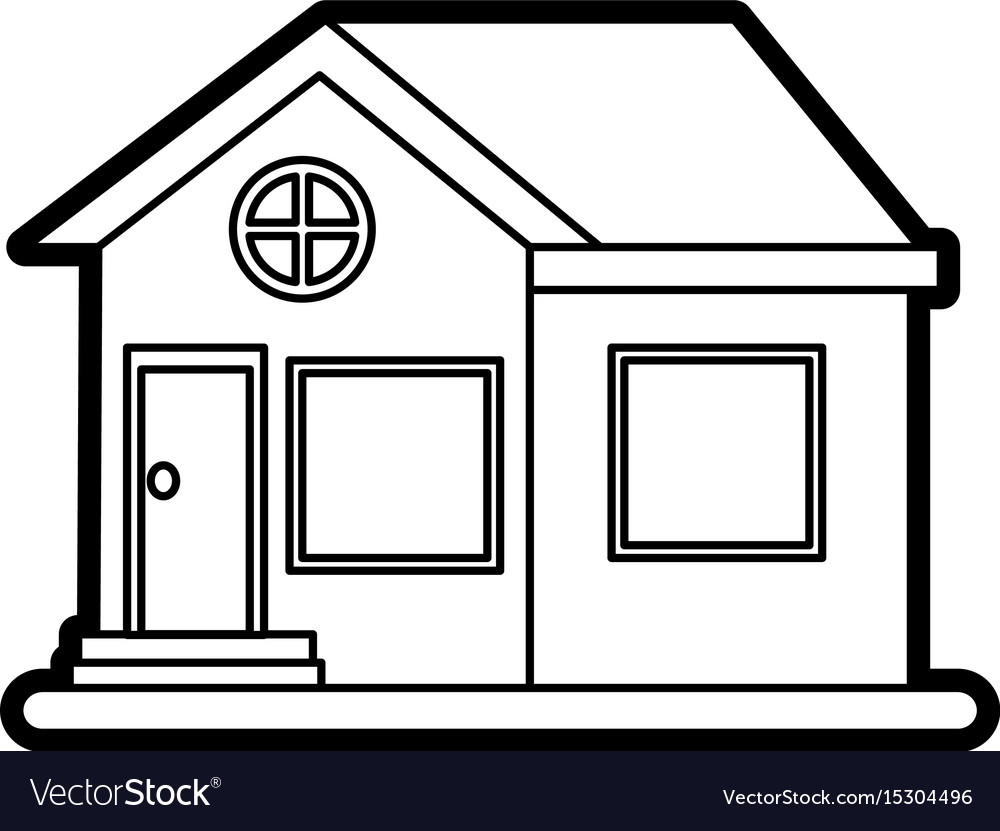 Facade house city Royalty Free Vector Image - VectorStock