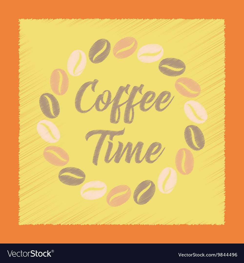 Flat shading style icon coffee time logo