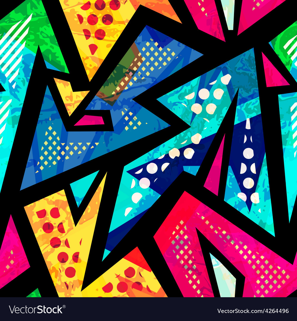 Funny geometric seamless pattern Royalty Free Vector Image