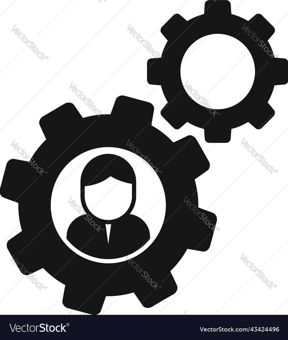 Gear development icon simple earth sdg Royalty Free Vector