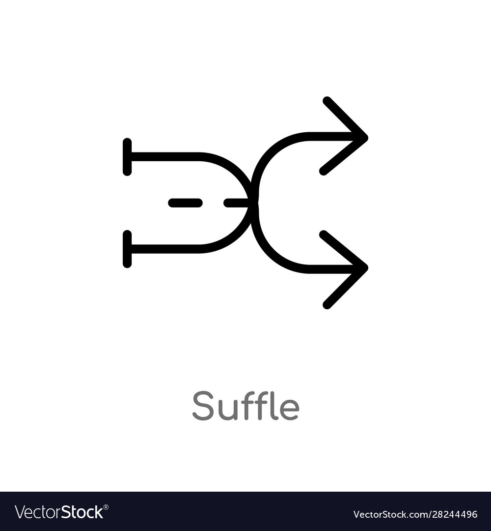 Outline suffle icon isolated black simple line