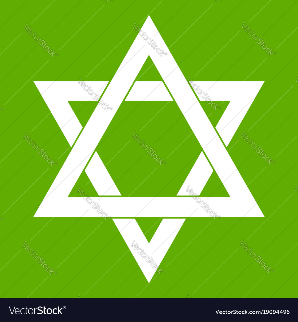 Star of david icon green Royalty Free Vector Image