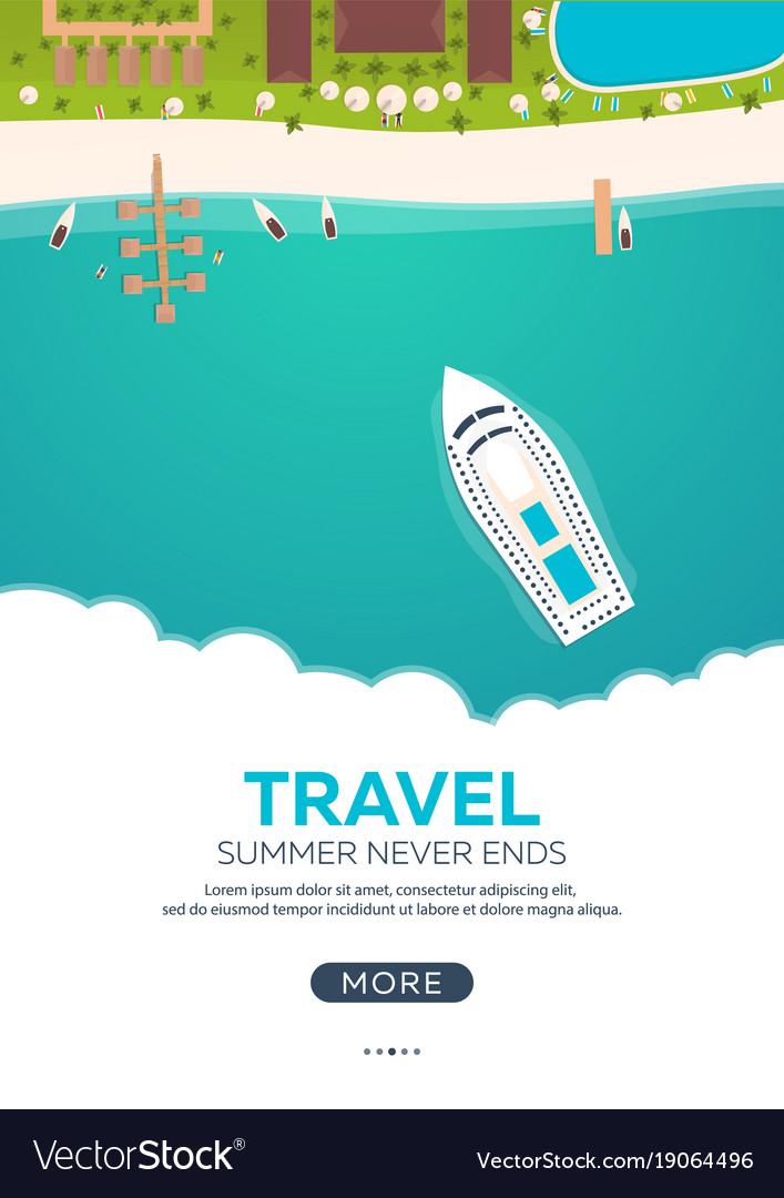 Summer travel banner sea travel time Royalty Free Vector