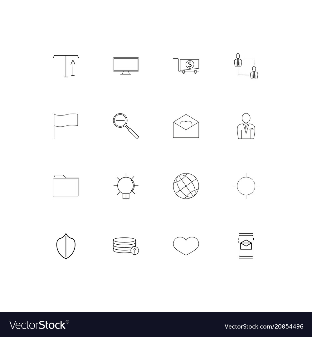 Web linear thin icons set outlined simple