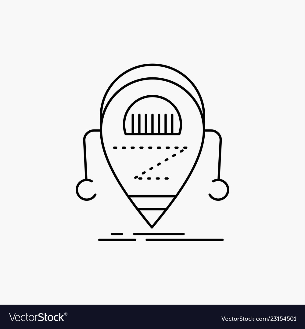 Android beta droid robot technology line icon vector image Android beta droid robot technology line icon