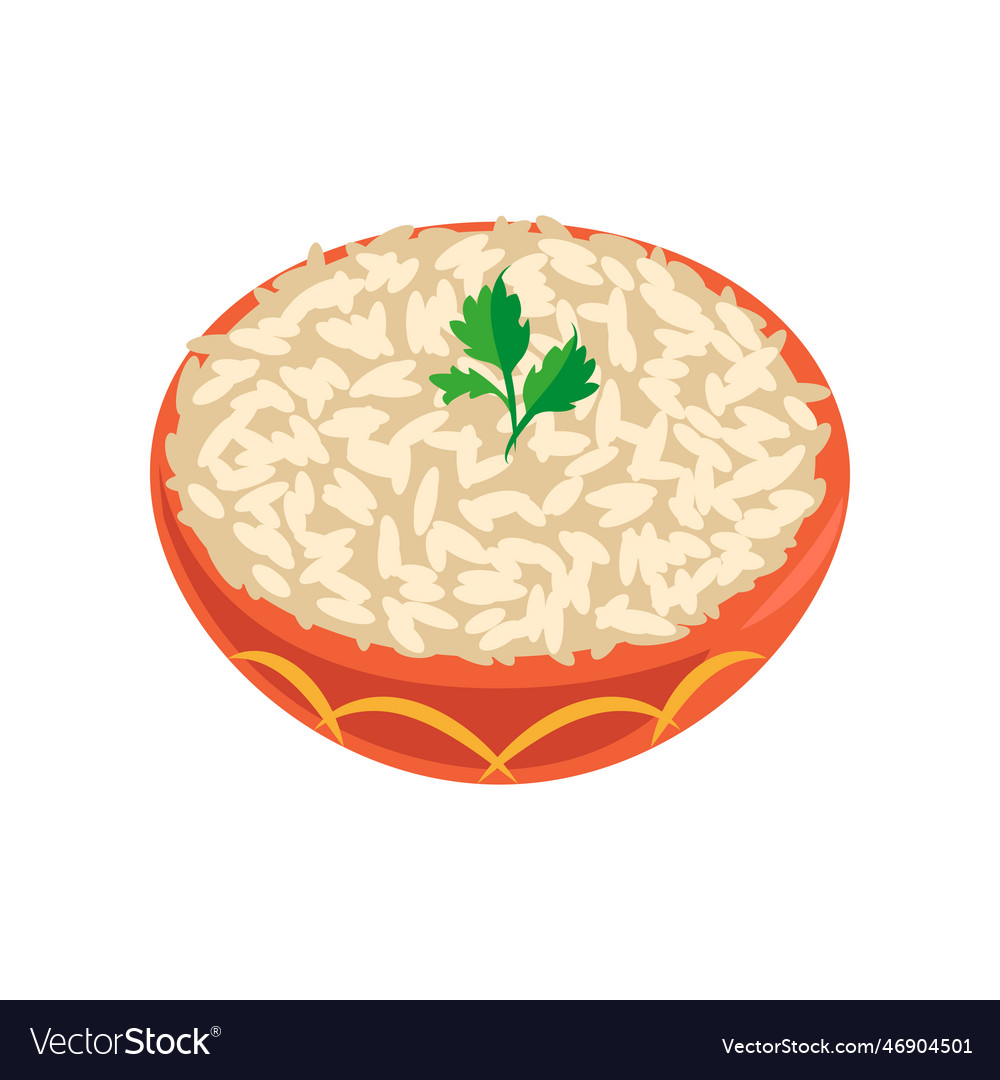 Bowl of rice cartoon Royalty Free Vector Image