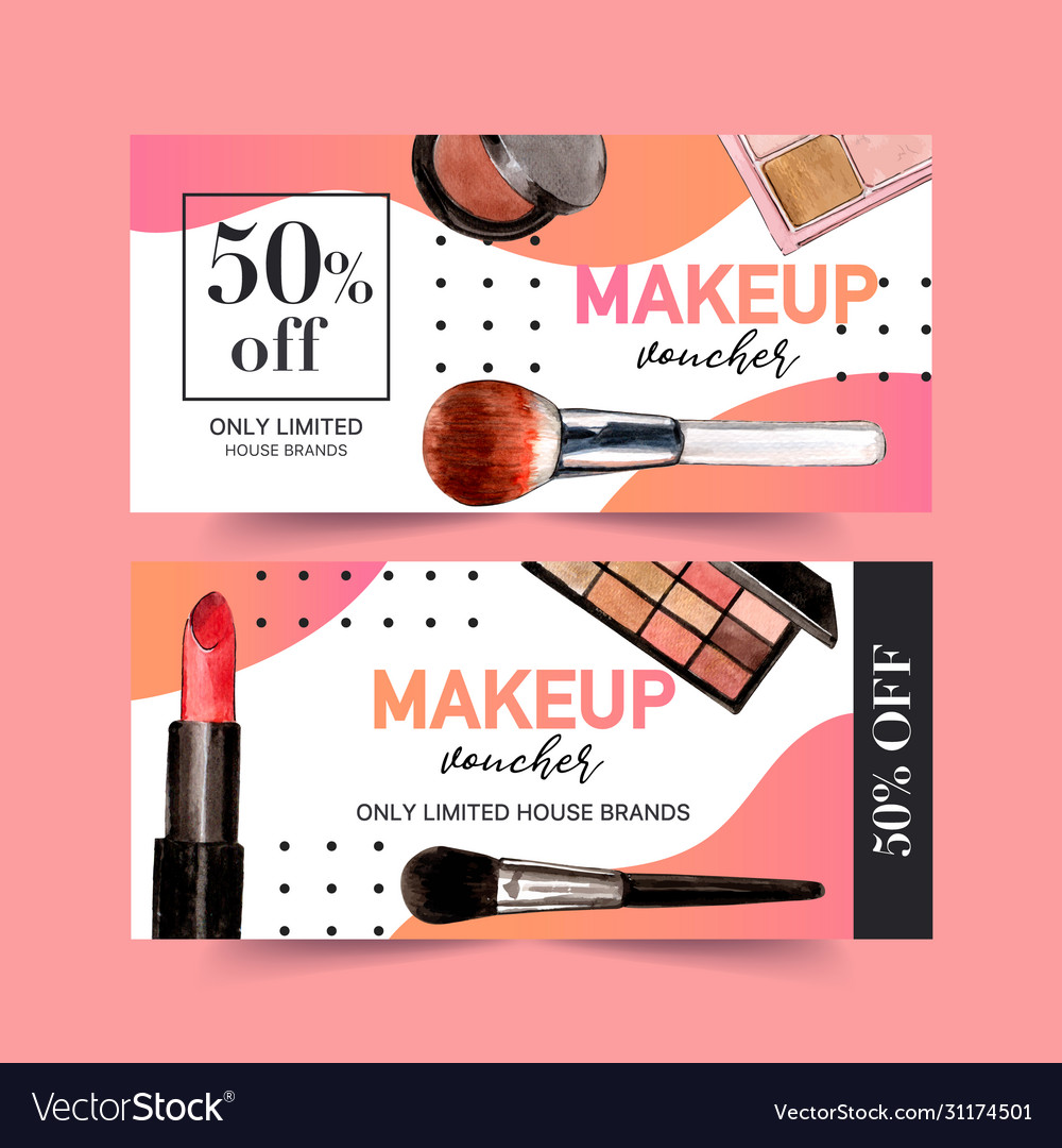 Cosmetic voucher design with lipstick eyeshadow