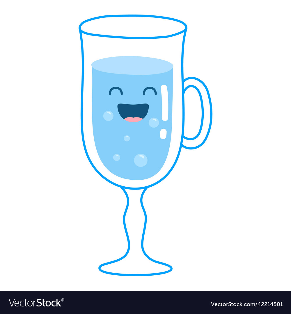 Cute Water Sticker Jar Glass Drink More Water Vector Image