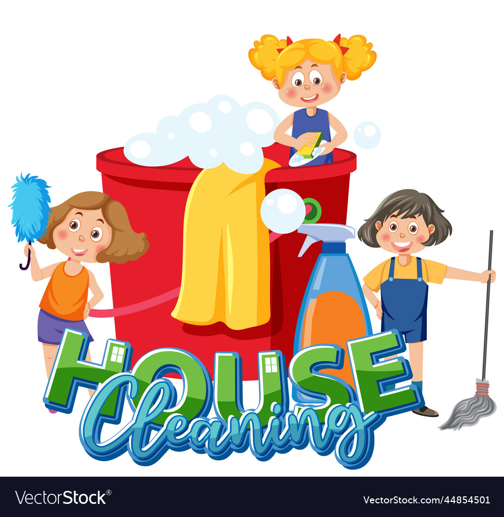 House cleaning text for banner or poster design vector image House cleaning text for banner or poster design