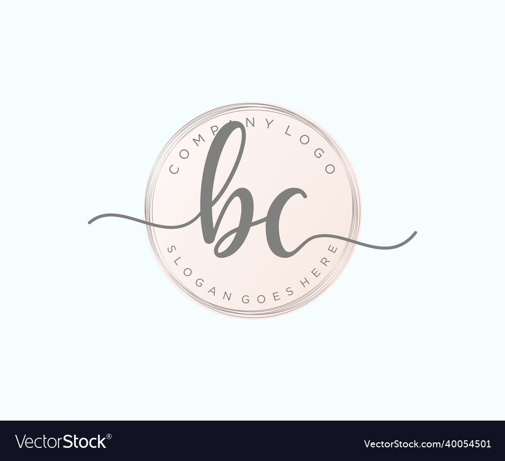 Initial bc feminine logo usable for nature salon