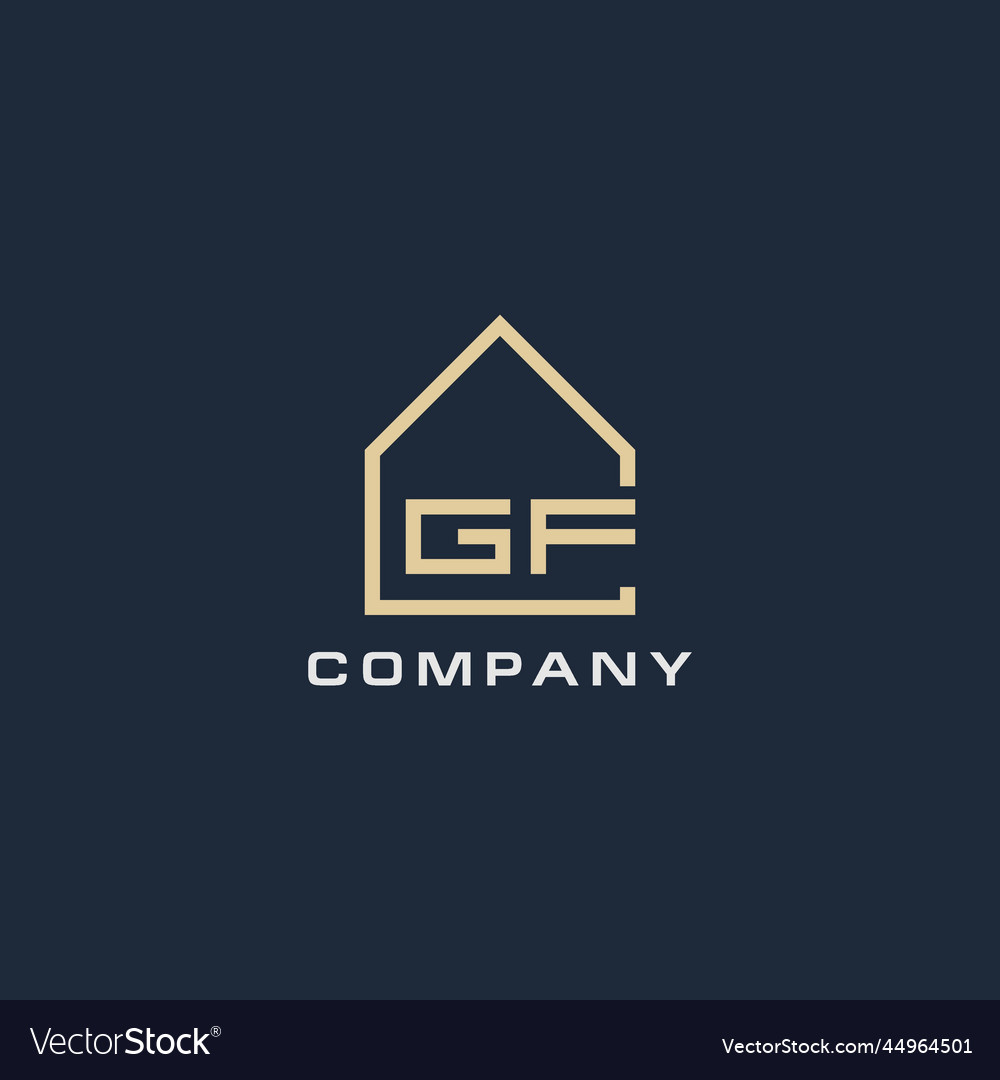 Initial letter gf real estate logo with simple