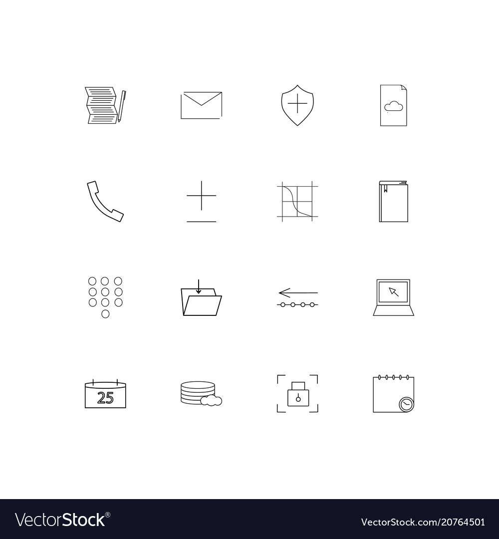 Internet technologies linear thin icons set