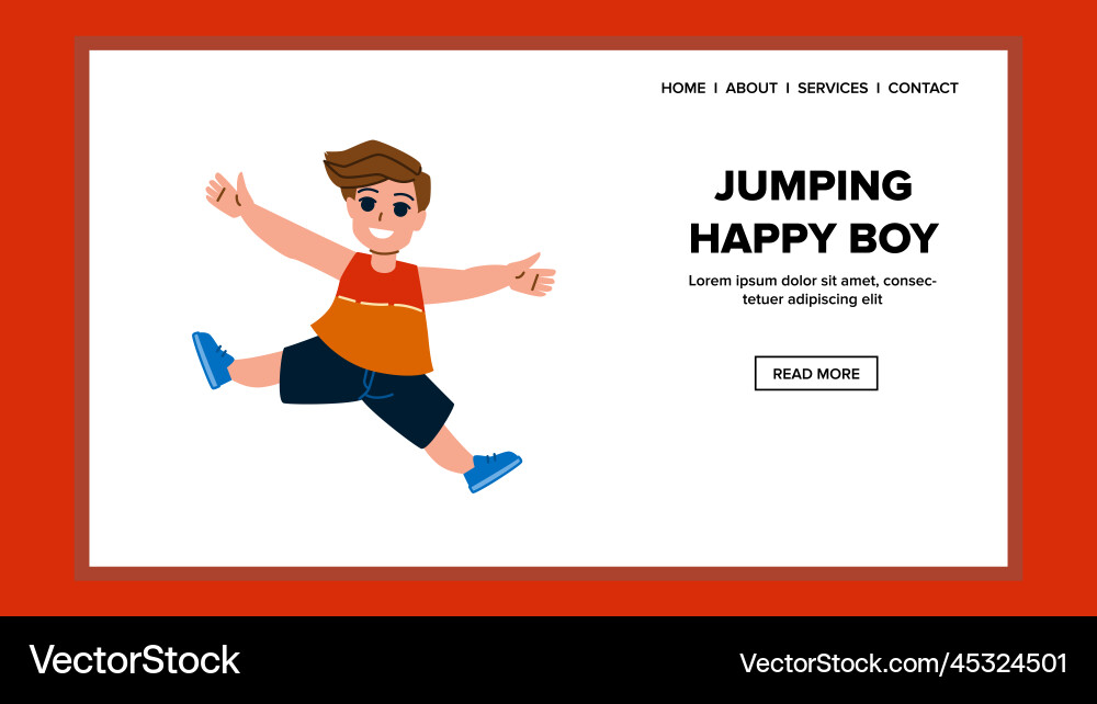 Jumping happy boy Royalty Free Vector Image - VectorStock