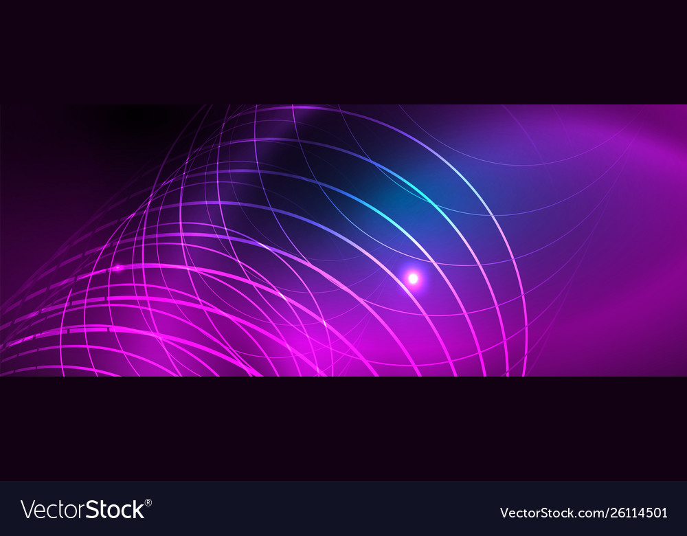 Neon glowing techno lines hi-tech futuristic Vector Image