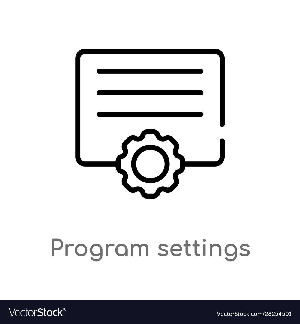 Outline program settings icon isolated black Vector Image